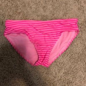 Pink striped bikini bottoms
